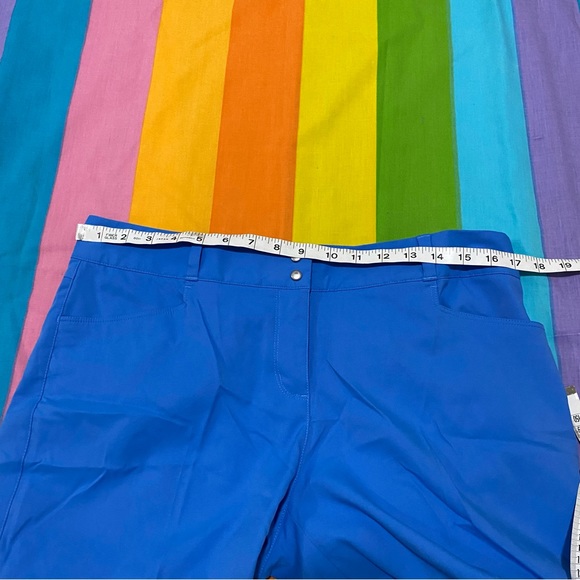 Adidas Stretchy Golf Blue Essentials 7" Flat Front Shorts Women's 12 Athletic - Picture 3 of 13